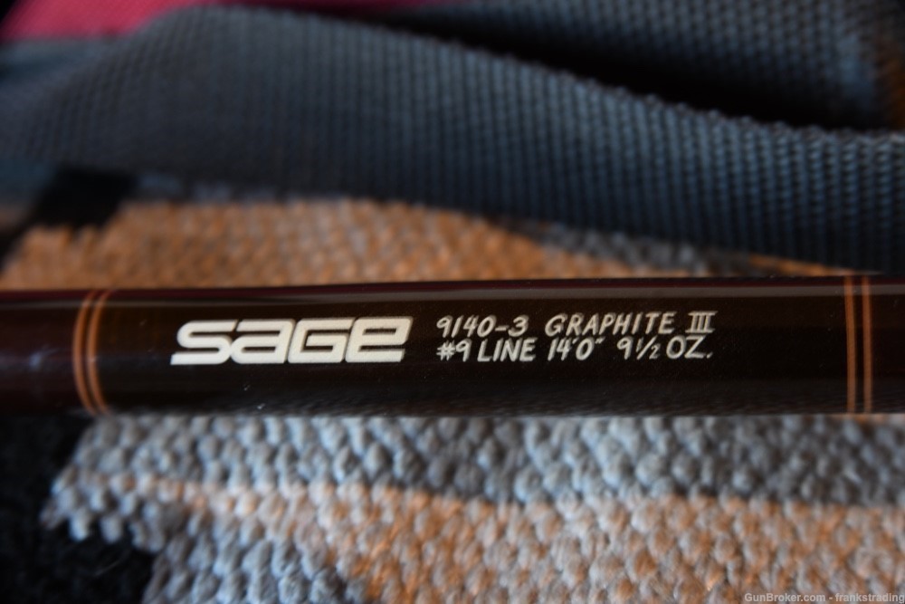 SAGE Spey rod (Brownie) 9140-3 9line 9 1/2 oz Graphite III 14 feet as NEW -img-14