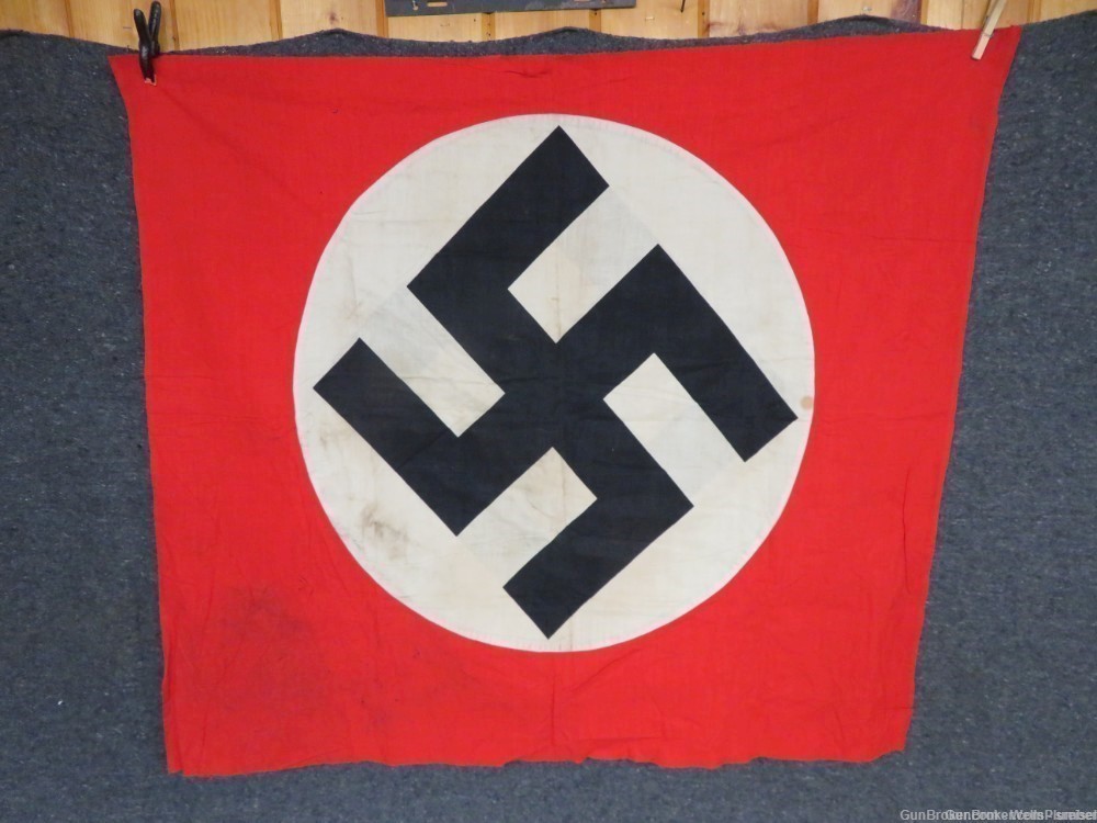 GERMAN WWII NSDAP NATIONAL FLAG ORIGINAL PRE-1945 (NICE DISPLAY SIZE)-img-4