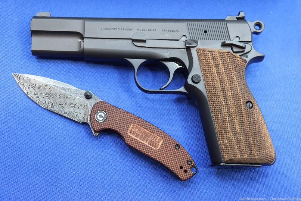 Springfield Model SA-35 Pistol & Knife Combo 9MM Luger Hi-Power 15RD SA35 9-img-1