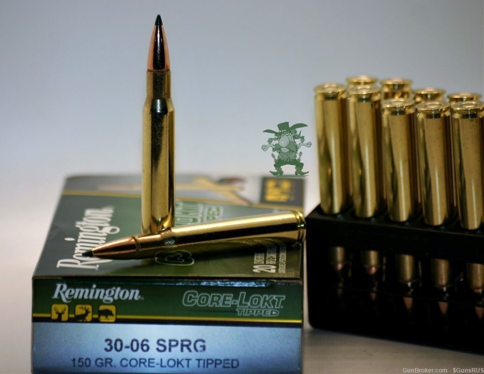 30-06 Remington 150 Gr 30-06 SPRINGFIELD CORE-LOKT TIPPED 20 Round Box-img-1