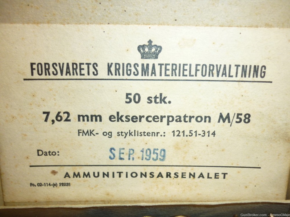 1rd Danish .30 06 DUMMY CARTRIDGES Reclaimed / Converted Snap Cap Drill-img-2