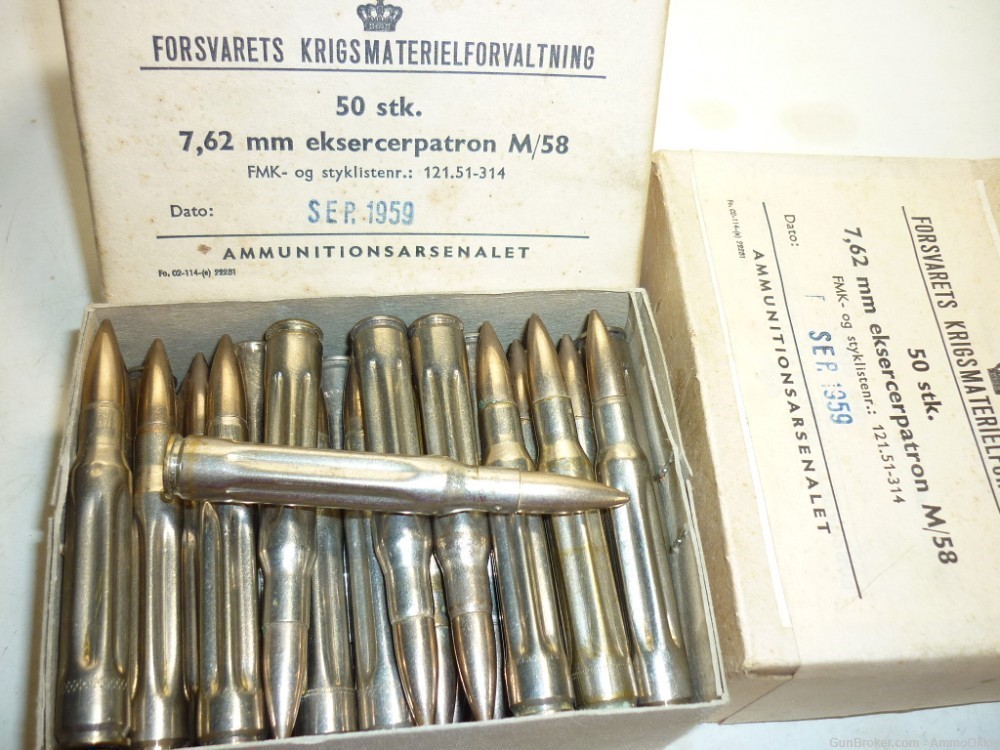 1rd Danish .30 06 DUMMY CARTRIDGES Reclaimed / Converted Snap Cap Drill-img-0