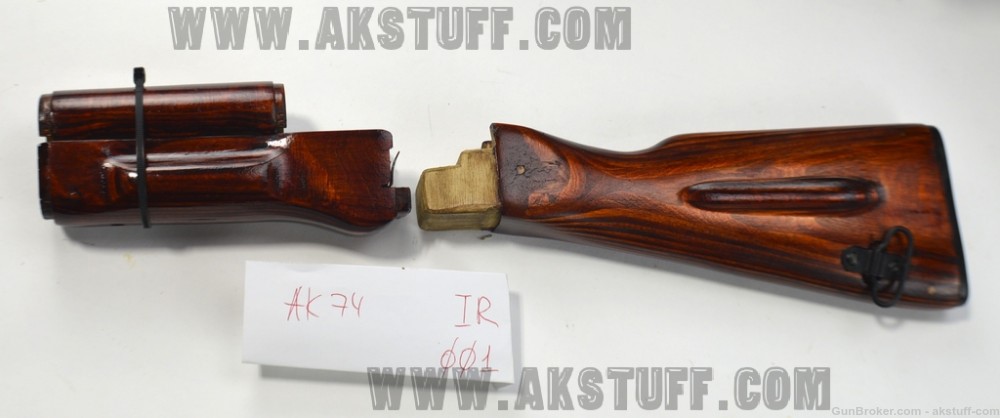 AK-74 Russian wood stock set "Izhmash Red" color (UNISSUED, Made in USSR)-img-0