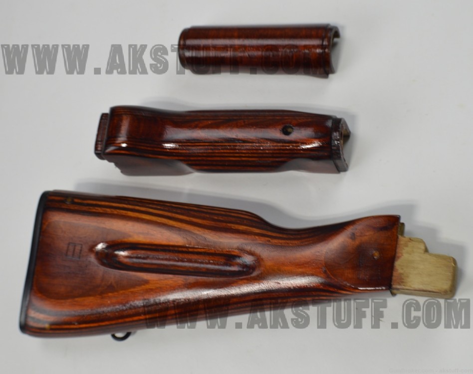 AK-74 Russian wood stock set "Izhmash Red" color (UNISSUED, Made in USSR)-img-1