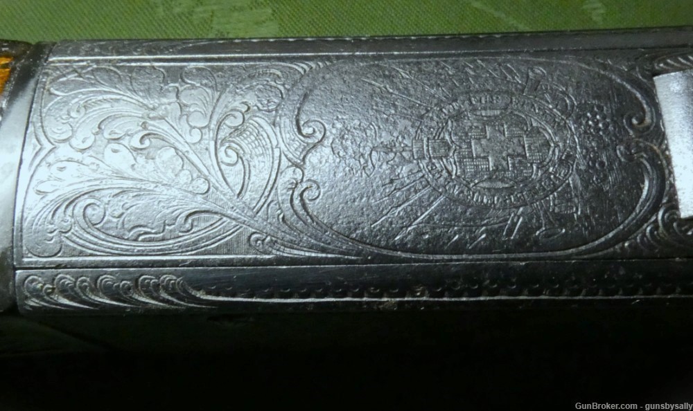 Highly Ornate Panel Scene Engraved Swiss Target Rifle Precision Sights -img-22