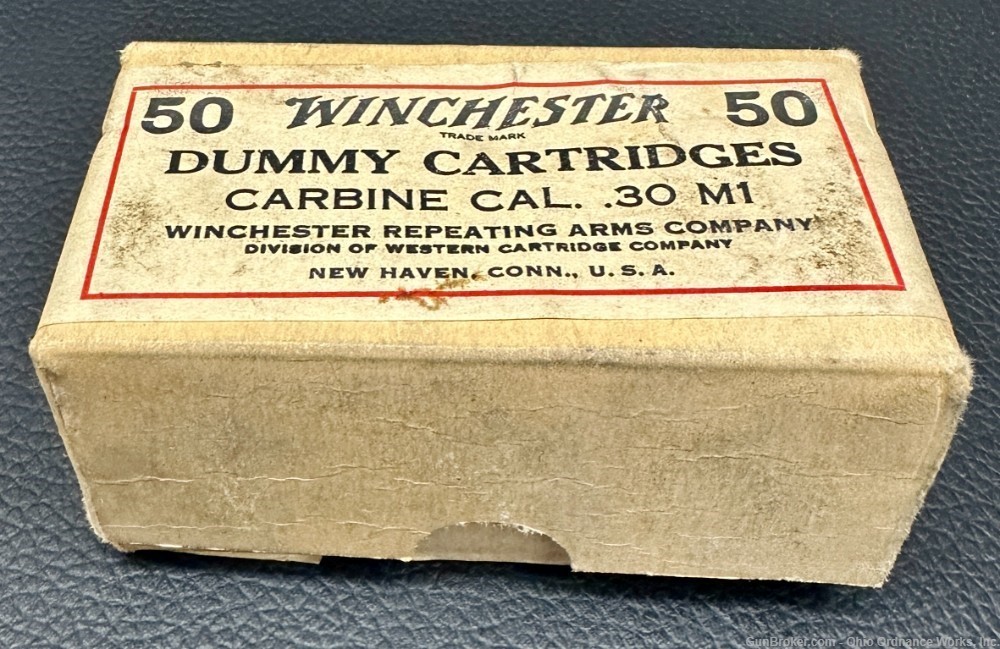 Box of 50 Winchester Dummy Cartridges - Carbine Cal. .30 M1-img-0