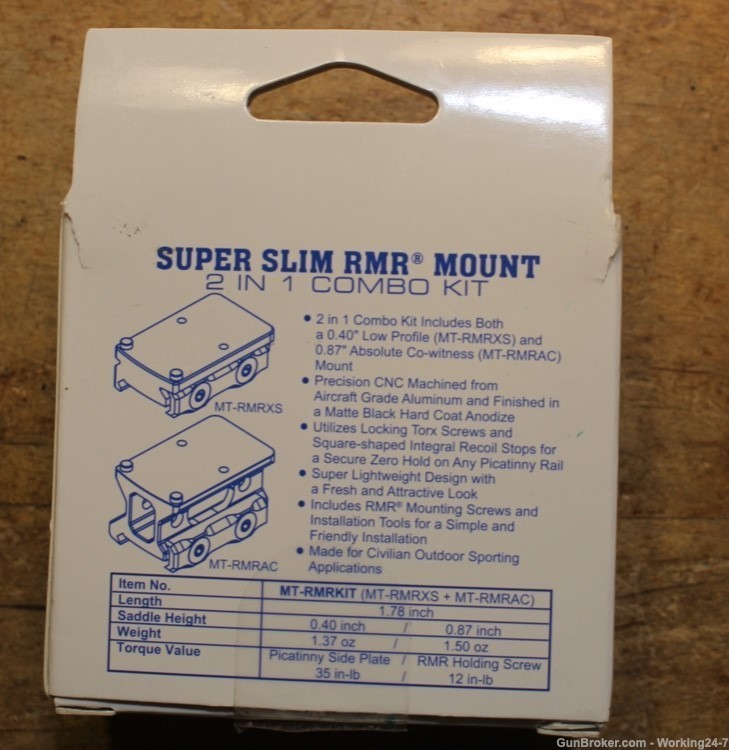 UTG Leapers MT-RMRKIT Inc Super Slim Picatinny RMR Mount 2 in 1 Combo-img-1
