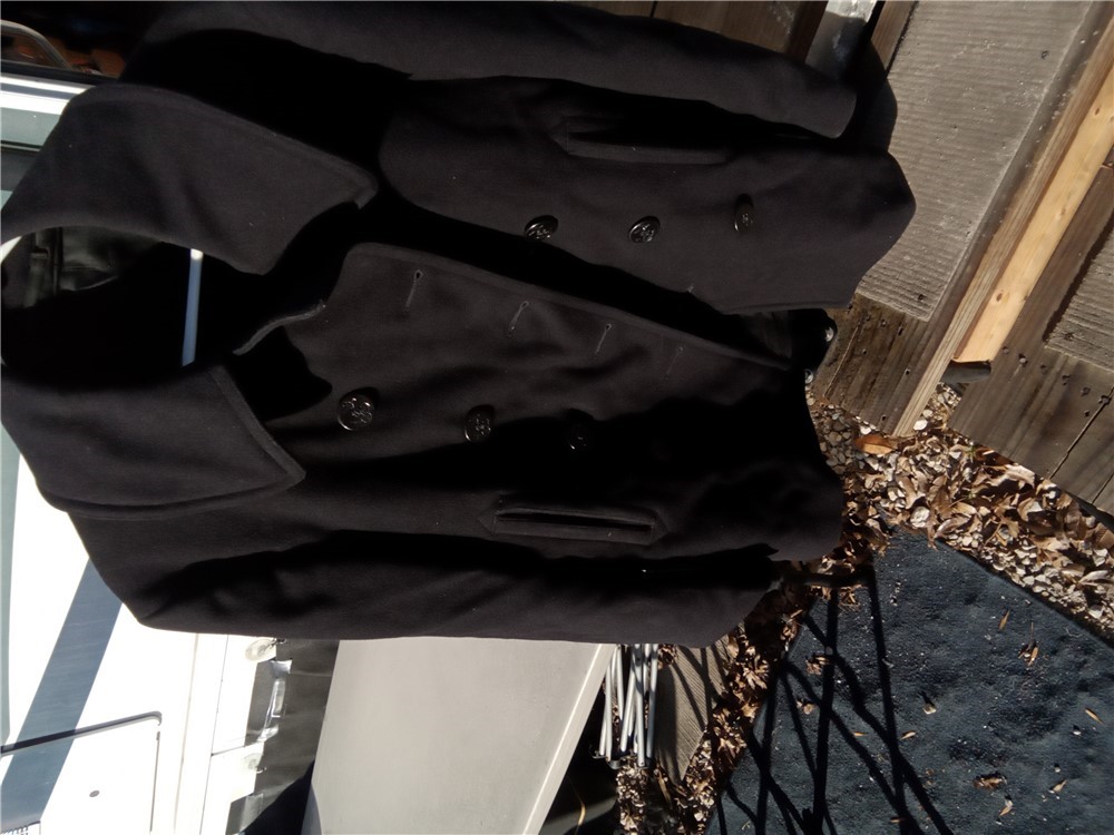 Vintage WWII US Navy Pea Coat-10 button-black-tagged-img-1