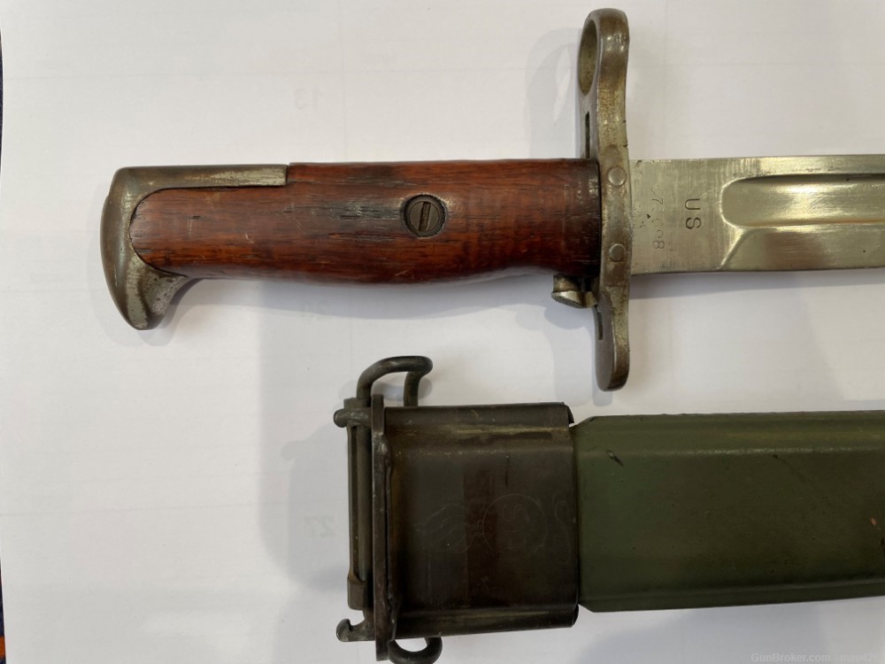 US Springfield Armory (SA) Model 1905 Bayonet (1913) and Scabbard ...