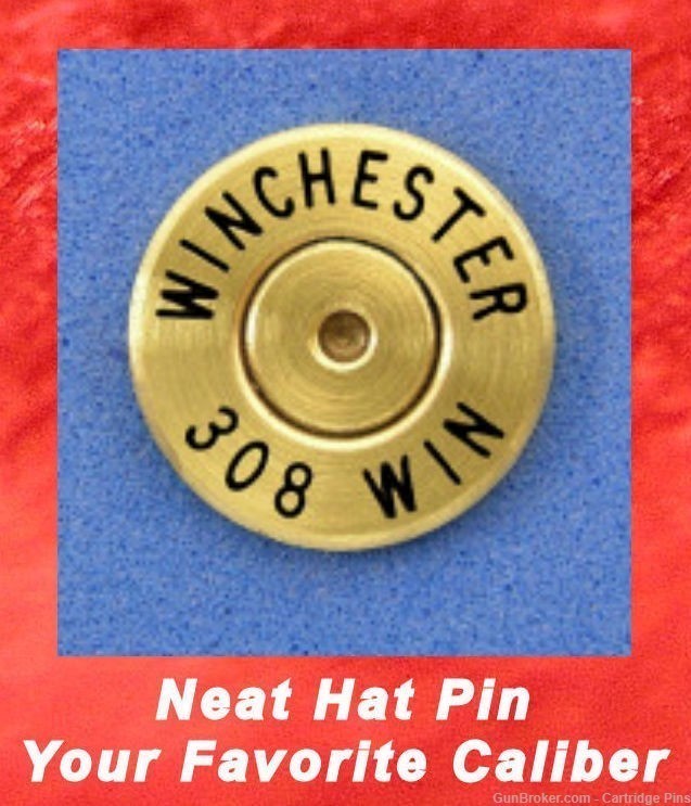 Winchester 308 WIN  Cartridge Hat Pin  Tie Tac  Ammo Bullet-img-0