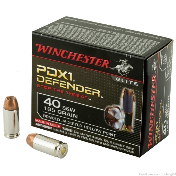 Winchester Defender 40S&W 165gr bonded jhp lot of 200rds S40SWPDB-img-0