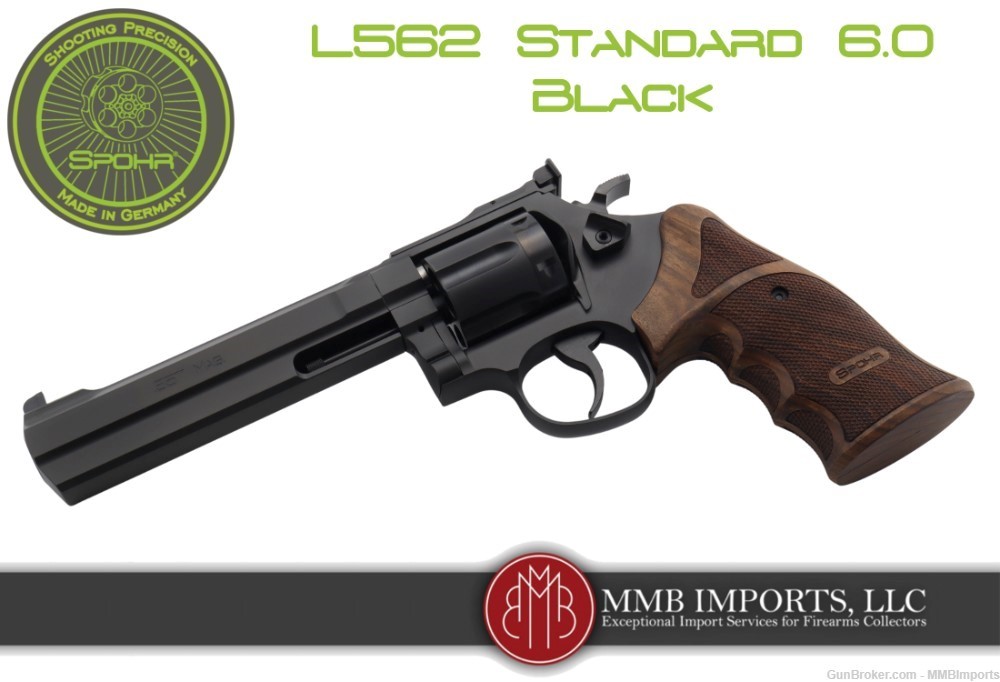New 2024 Model: Spohr L562 Standard 6.0 Black .357 Revolver-img-0