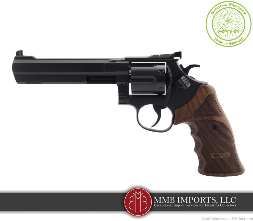 New 2024 Model: Spohr L562 Standard 6.0 Black .357 Revolver-img-1