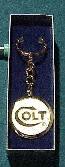 1992 Rampant Colt Logo Gold Key Chain Firearms-img-0