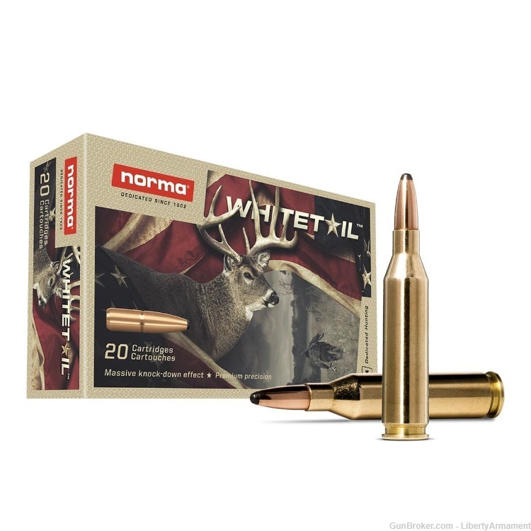 243 Winchester Ammo 100 gr Norma Whitetail Hunting Ammunition-img-1