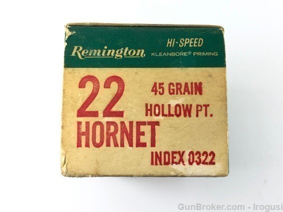 Remington DuPoint 22 Hornet 45 Gr Hollow Point Vintage FULL 50 Round 106-OX-img-4