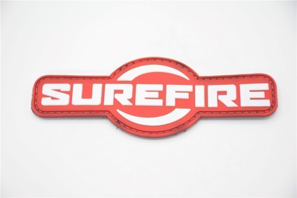 SUREFIRE LOGO PROMO PATCH RED HOOK/LOOP BACKING NEW-img-0