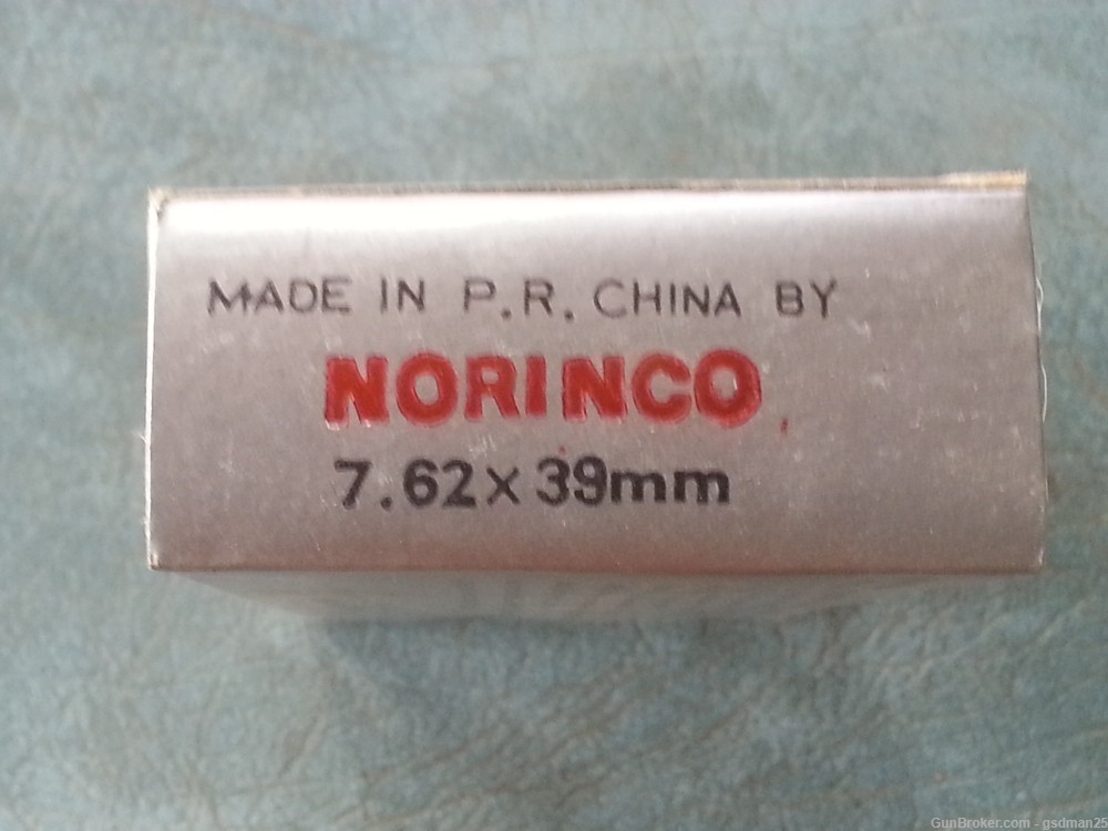 7.62 X 39 Norinco Vintage Silver Box Steel case Ammo-img-1