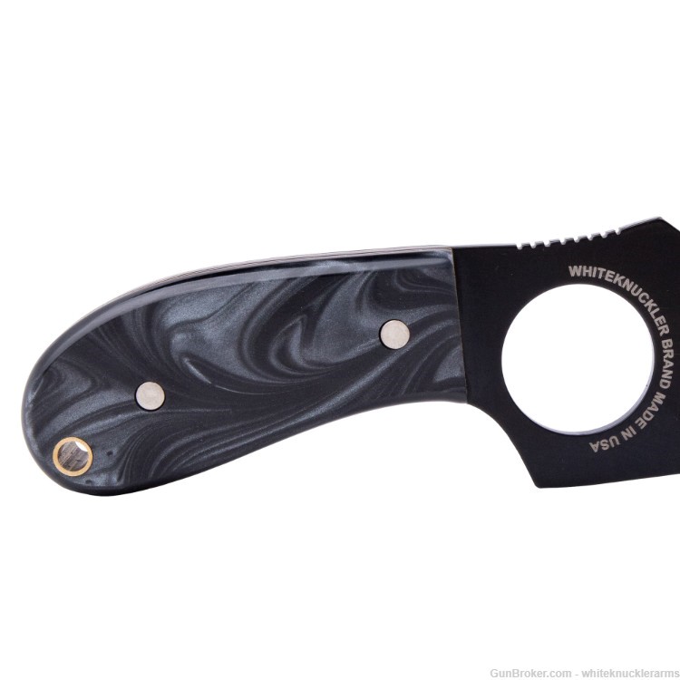 Whiteknuckler Brand 1911 Black Pearl Grip Set w/ Matching Classic C7 Knife-img-5