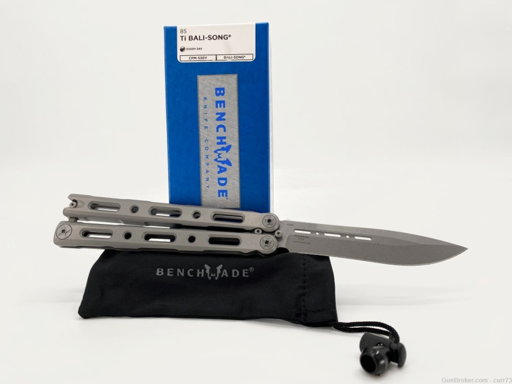 BENCHMADE TI BALI-SONG BUTTERFLY KNIFE NEW IN BOX!-img-1