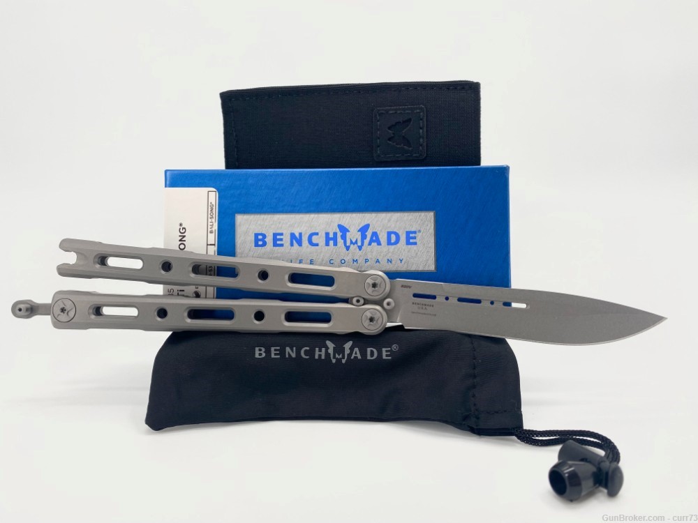 BENCHMADE TI BALI-SONG BUTTERFLY KNIFE NEW IN BOX!-img-0
