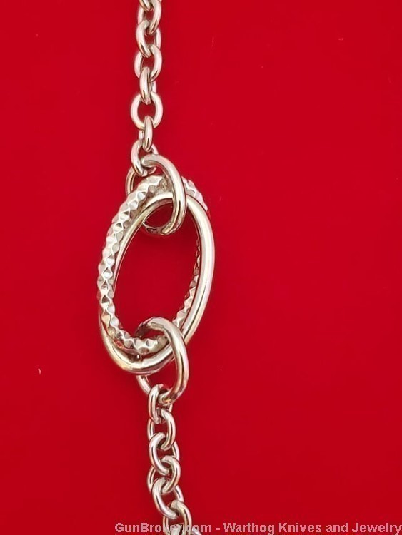 925 Sterling Silver Double Ovals Necklace.  24"L. UNISEX. SS51.  *REDUCED*-img-2