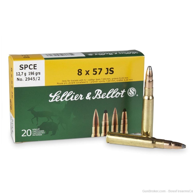 Sellier & Bellot 8x57 JS 196gr SPCE Box of 20rds V341182 (BK)-img-0