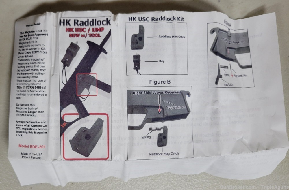 H&K USC UMP Raddlock with tool -img-4