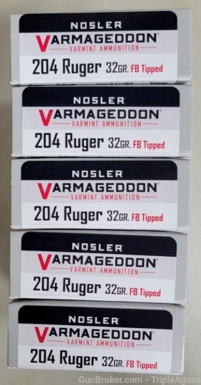 Nosler Varmageddon 204 Ruger 32gr FB tipped lot of 100rds 65115-img-0