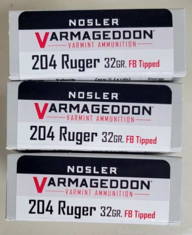 Nosler Varmageddon 204 Ruger 32gr FB tipped lot of 60rds 65115-img-0