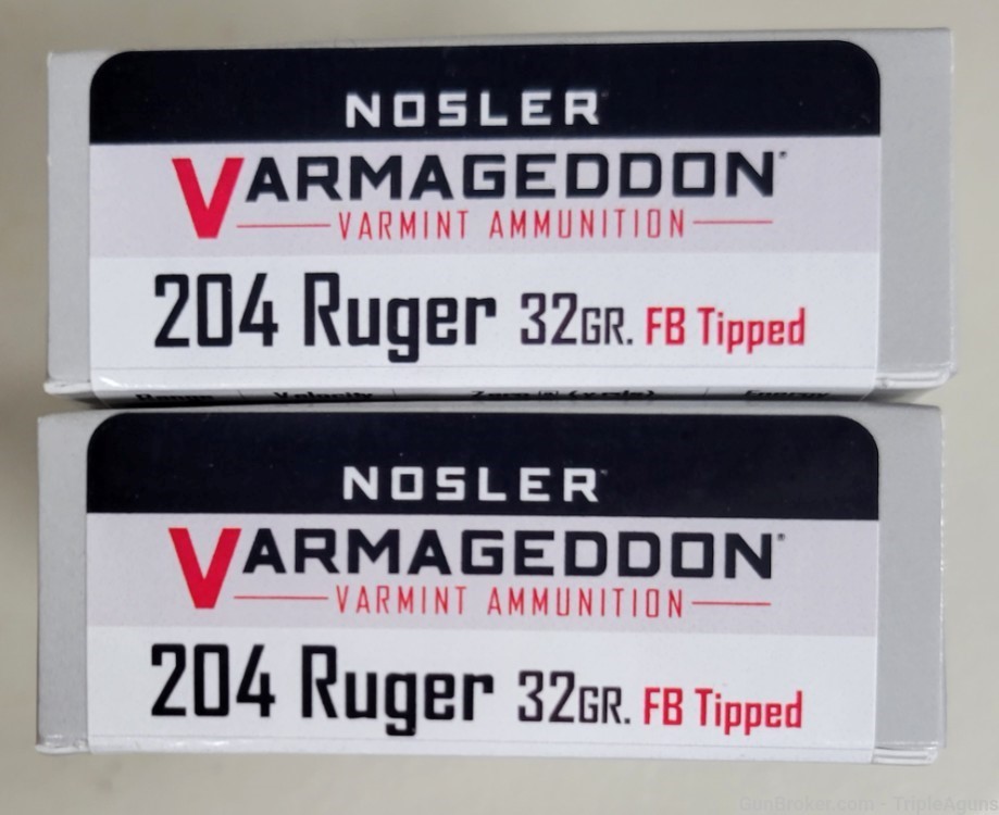 Nosler Varmageddon 204 Ruger 32gr FB tipped lot of 40rds 65115-img-0