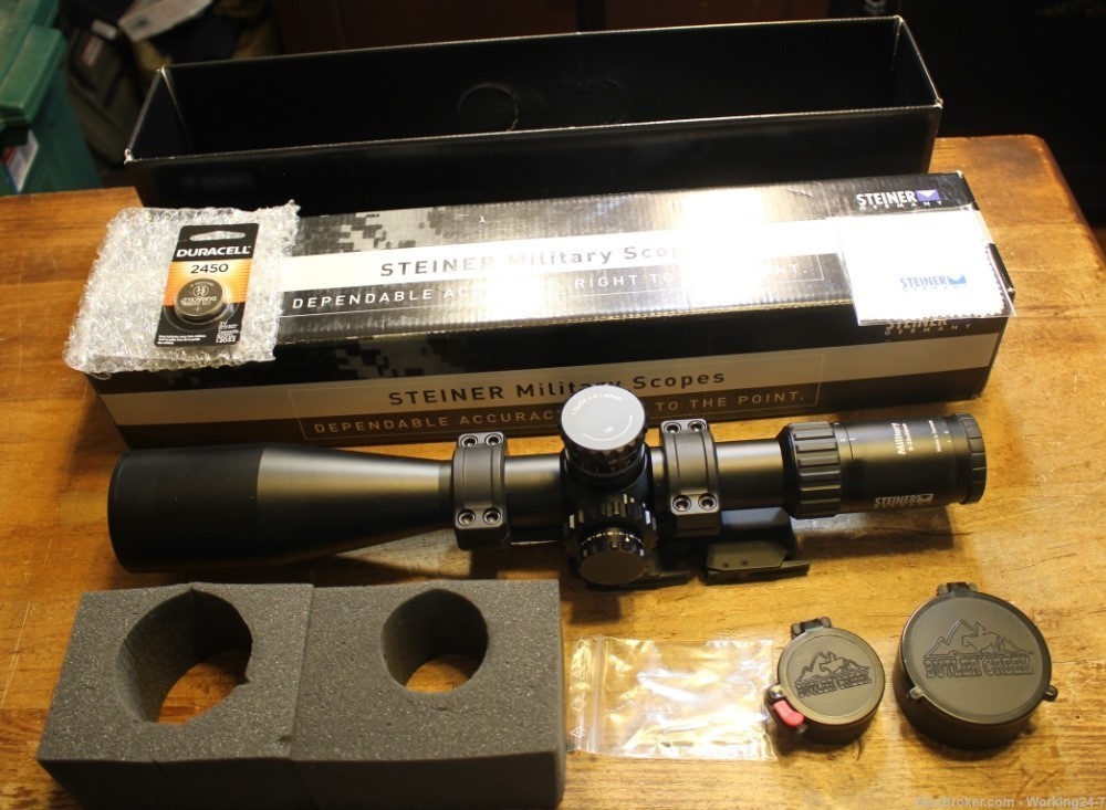 Steiner 5-25x56 M5Xi Riflescope with G2B Mil-Dot 34mm w Bobro Mount Rings-img-0