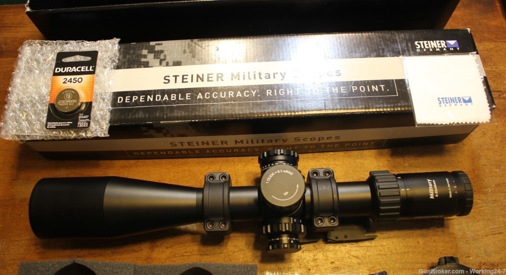 Steiner 5-25x56 M5Xi Riflescope with G2B Mil-Dot 34mm w Bobro Mount Rings-img-1