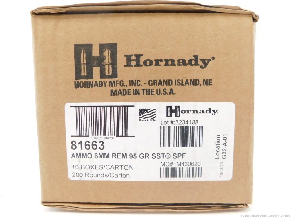 Hornady Ammunition Superformance 6mm Rem 95 Grain SST 200 Rds - 81663-img-2