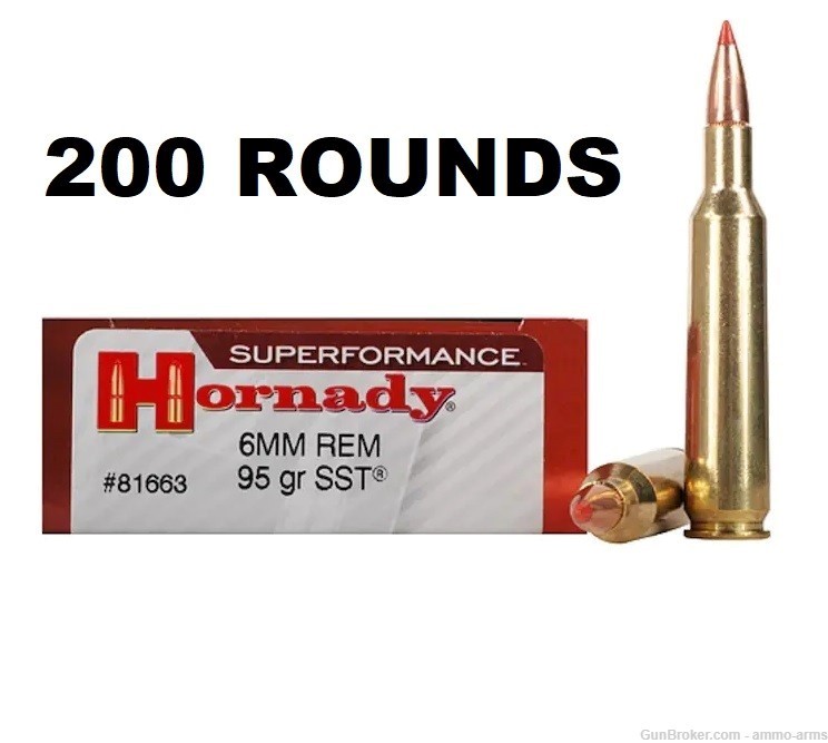 Hornady Ammunition Superformance 6mm Rem 95 Grain SST 200 Rds - 81663-img-1
