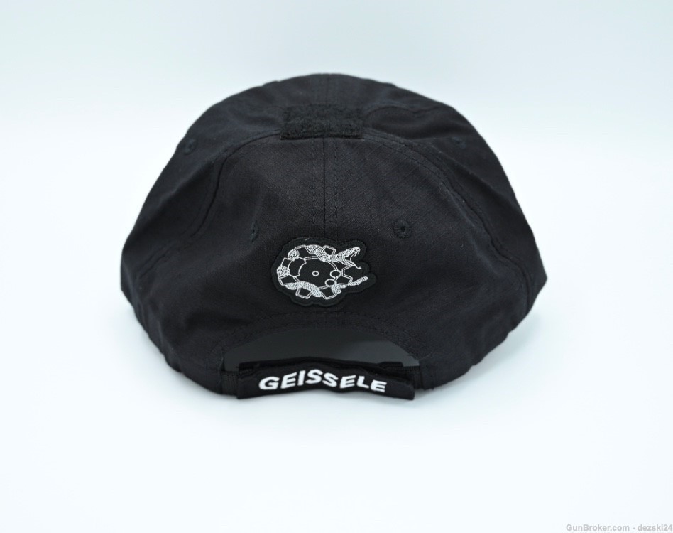 GEISSELE BLACK RIPSTOP HAT/BASEBALL CAP SNAKE LOGO VELCRO/HOOK/LOOP BACKING-img-2