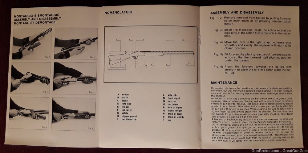Vintage Beretta Shotgun Original Manuals For Model 680 Trap 12 Gauge-img-2