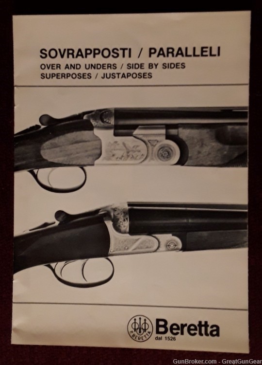 Vintage Beretta Shotgun Original Manuals For Model 680 Trap 12 Gauge-img-1