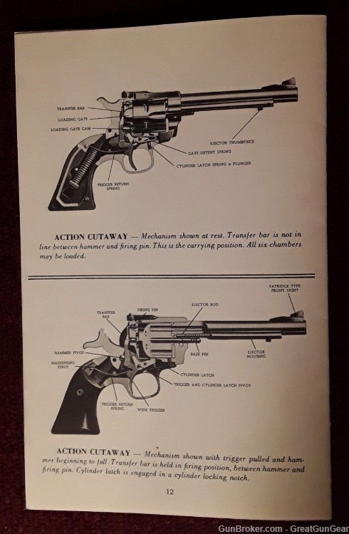 Vintage Ruger Blackhawk Revolver Original Instruction Manual-img-2