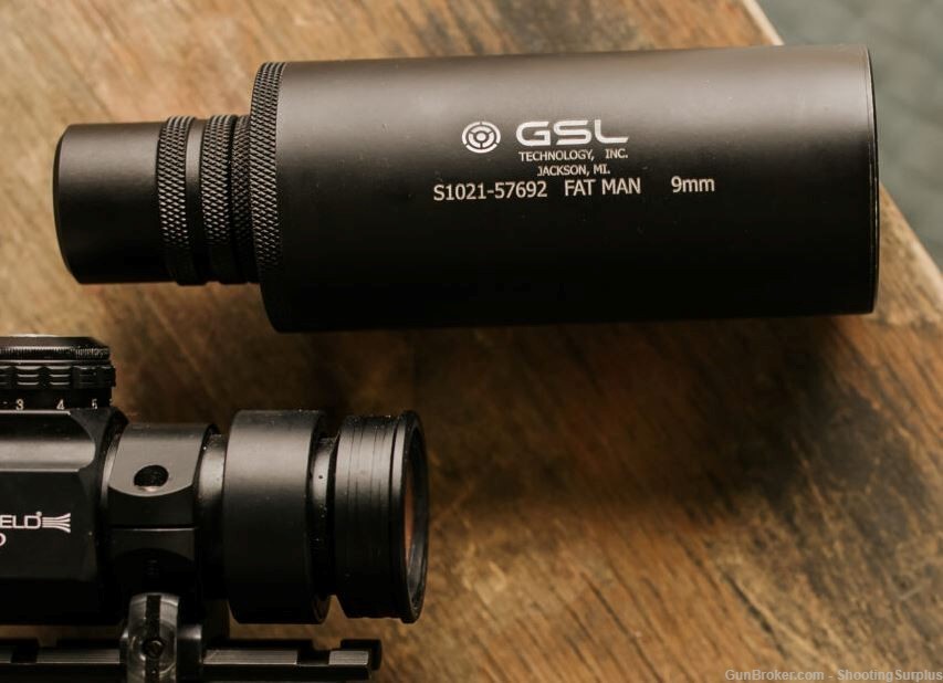 GSL Technology Inc. The Fatman suppressor 9mm Submachine Gun silencer 9