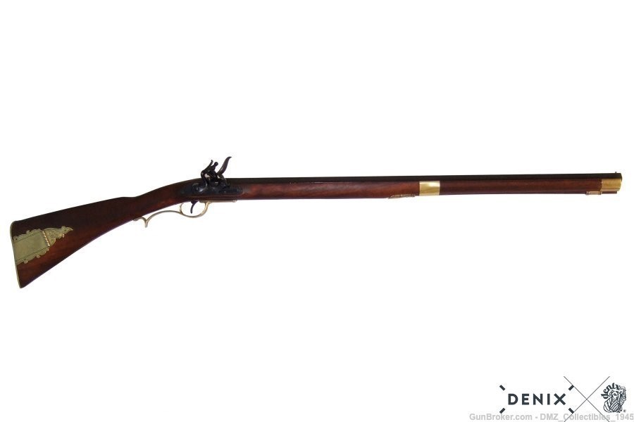 1800s US Kentucky Rifle Non Firing Replica by Denix of Spain-img-0