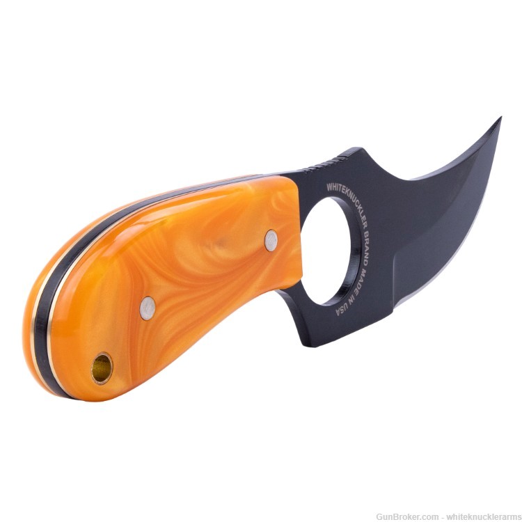 Whiteknuckler Brand 1911 Orange Pearl Grip Set w/ Classic C7 Knife-img-5