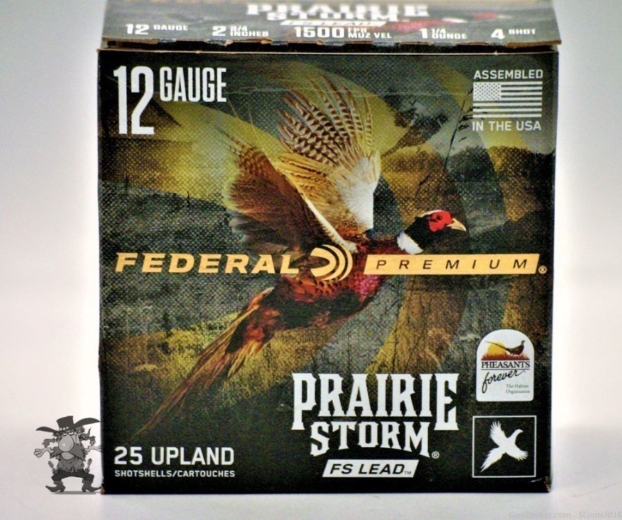 FEDERAL Premium PRAIRIE STORM UPLAND Bird Shot No.4 12 Gauge 2¾ 25 Rounds -img-2