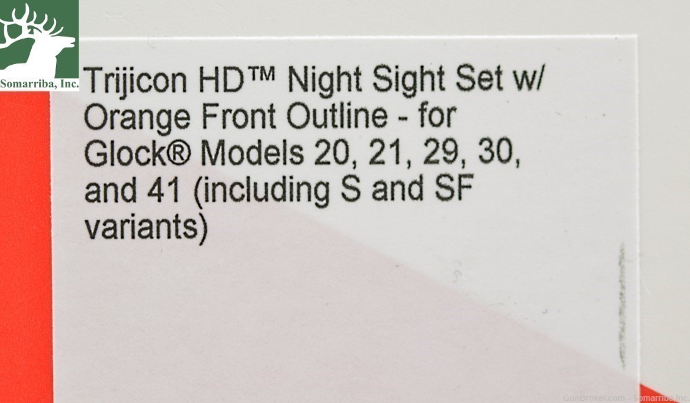 TRIJICON HD NIGHT SIGHTS GL104O TRITIUM HD GLOCK  LARGE PISTOL ORANGE -img-2