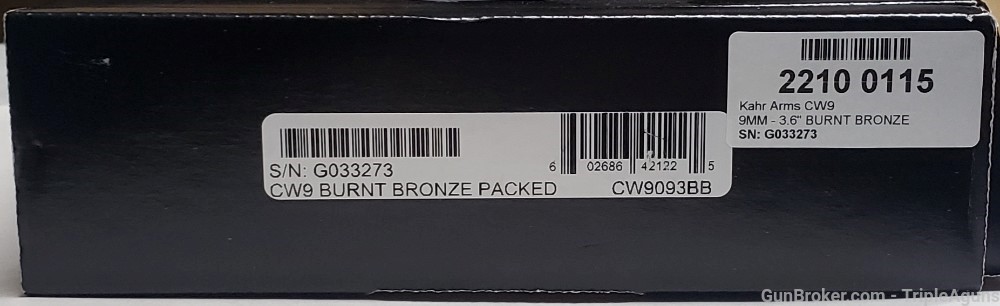 Kahr CW9 9mm Burnt Bronze 7rd CA LEGAL CW9093BB-img-17