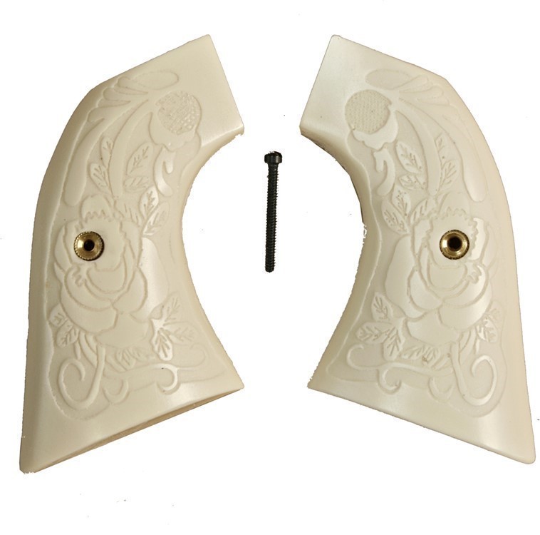 Beretta S.A. Stampede Ivory-Like Grips With Relief Carved Rose-img-0