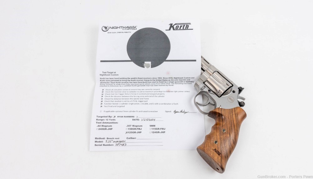 Nighthawk Custom Korth Mongoose 5.25" .357 Mag Revolver -img-7