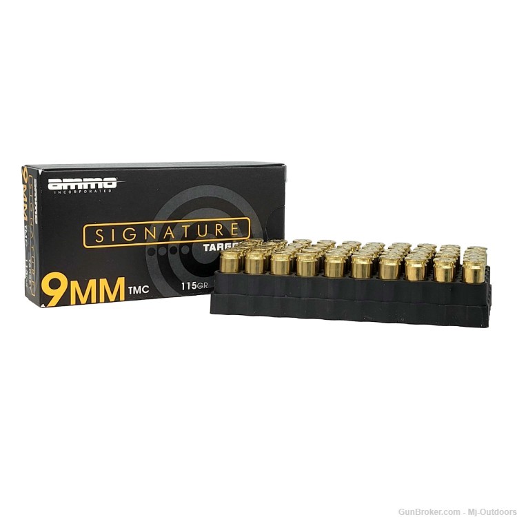 Ammo Inc Signature 9mm Luger Handgun Ammo - 115 Grain TMC 100rds-img-1