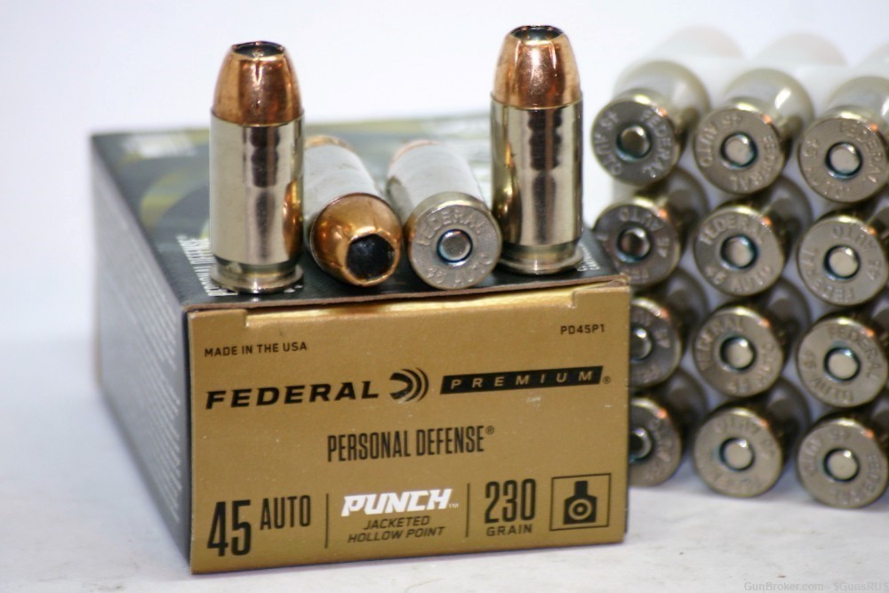 Federal Premium PUNCH .45 ACP 230 GR JHP NICKEL JHP PROTECTION 20 Rounds-img-1