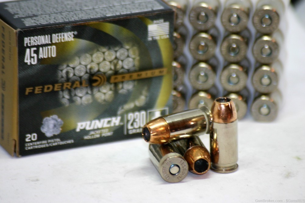 Federal Premium PUNCH .45 ACP 230 GR JHP NICKEL JHP PROTECTION 20 Rounds-img-2